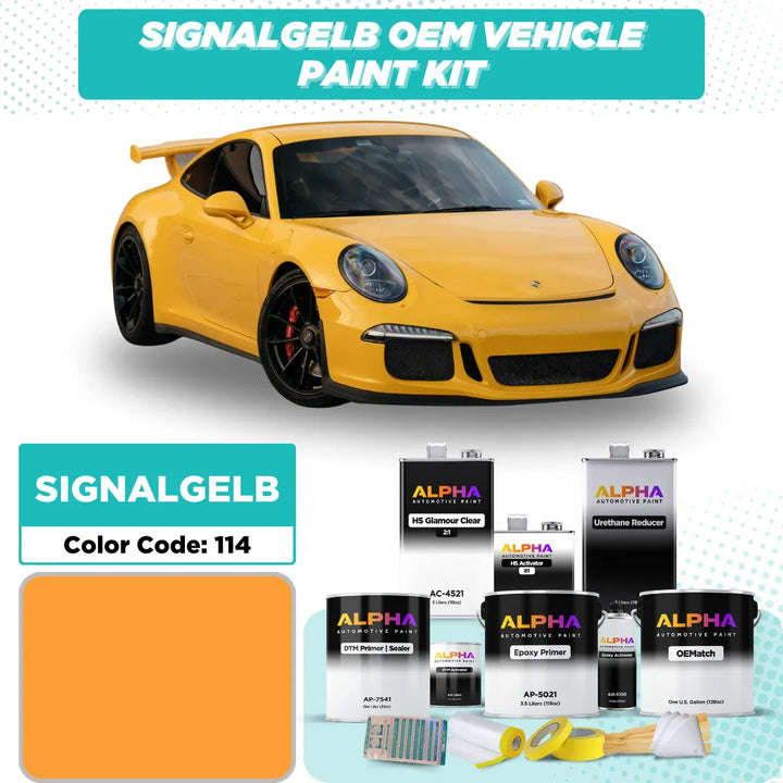 Porsche Signal Yellow 114 | OEMatch Vehicle Paint Kit