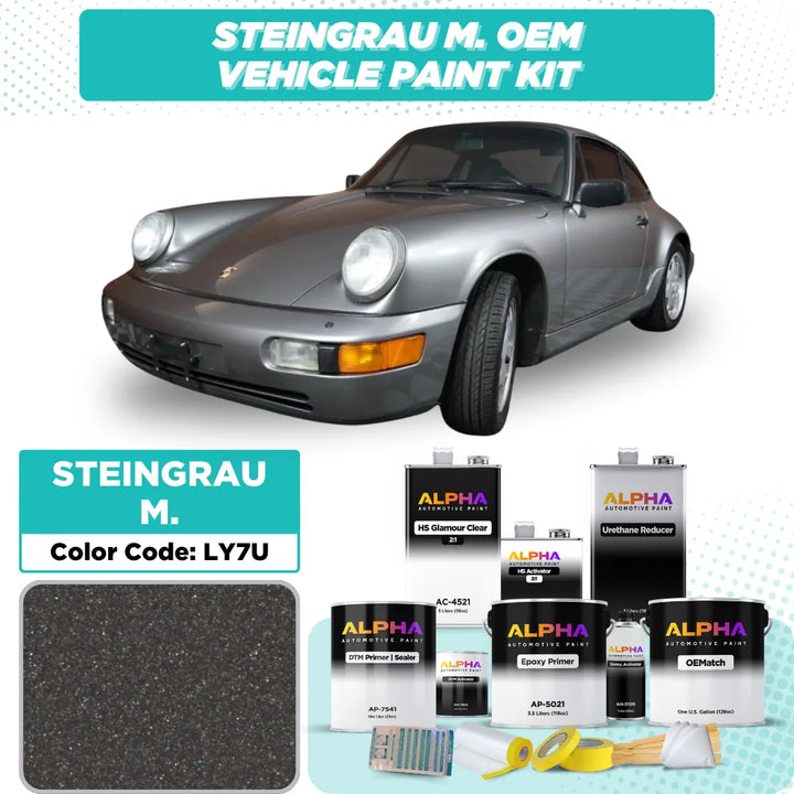 Porsche Stone Grey Metallic LY7U | OEMatch Vehicle Paint Kit