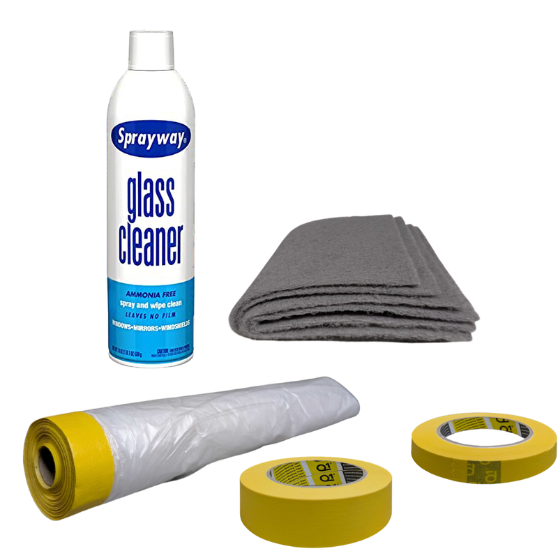 Prep scuff kit with pads, cleaner and tape