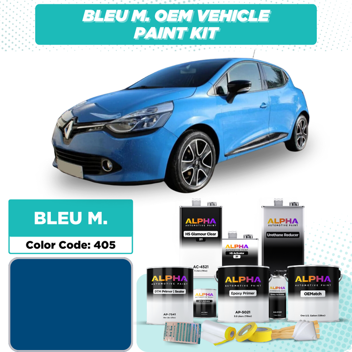 Renault French Blue Metallic 405 | OEMatch Vehicle Paint Kit