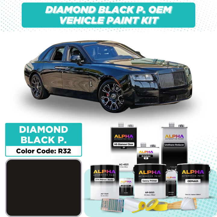 Rolls Royce Diamond Black Pearl R32 | OEMatch Vehicle Paint Kit