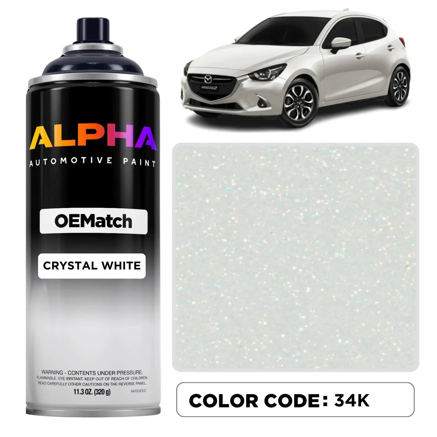 MAZDA CRYSTAL WHITE P. M. 34K | OEMatch Spray Can