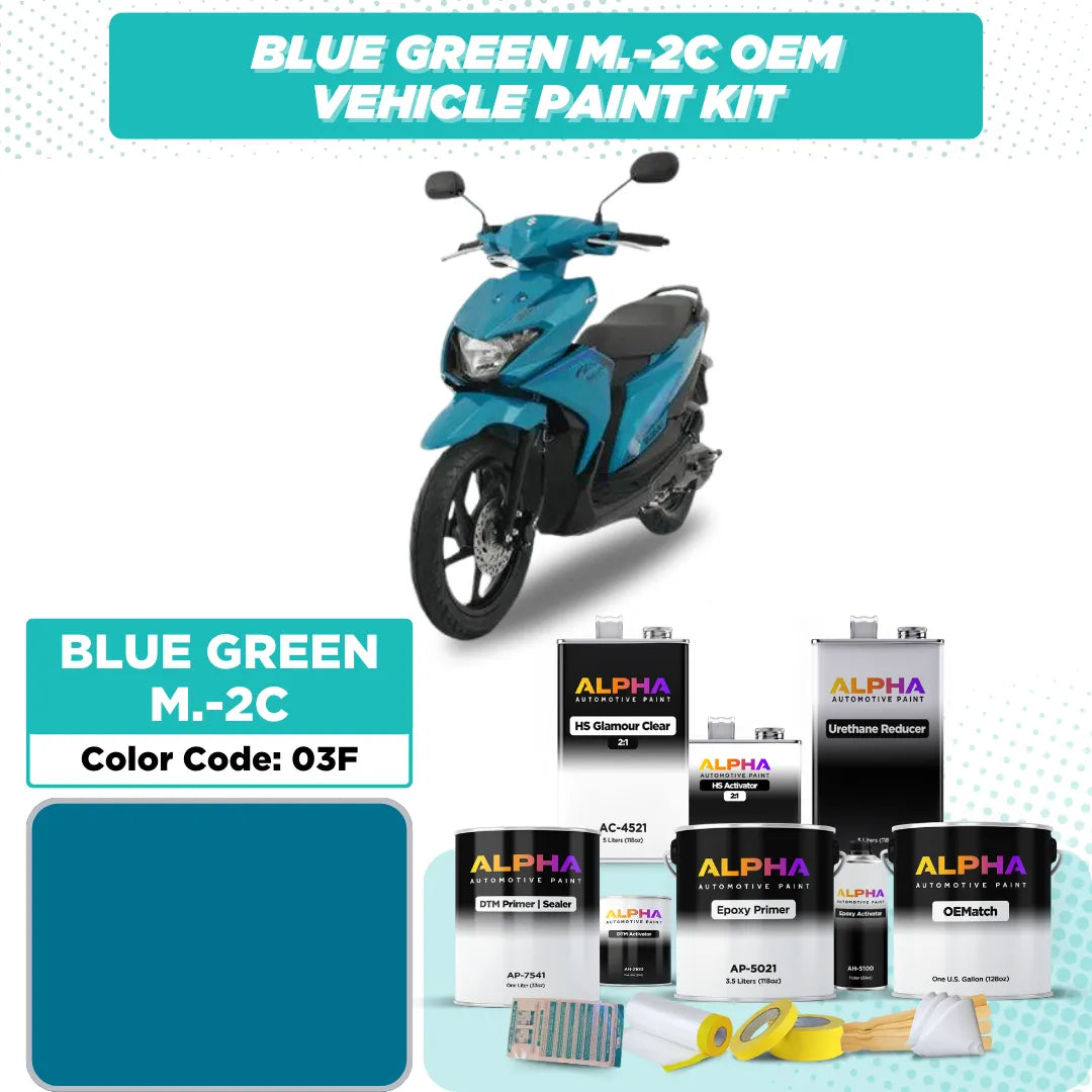 Suzuki Motorcycle Blue Green M.-2C 03F | OEMatch Vehicle Paint Kit