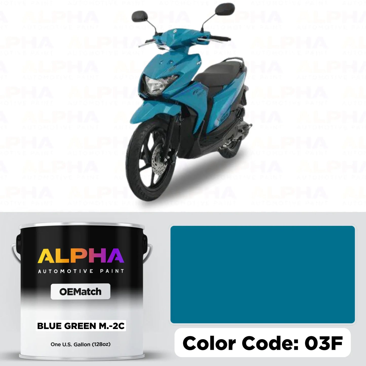 Suzuki Motorcycle Blue Green M.-2C 03F | OEMatch Basecoat