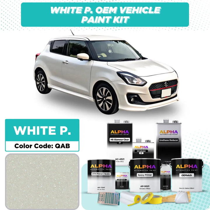 Suzuki White P. QAB / QAB | OEMatch Vehicle Paint Kit