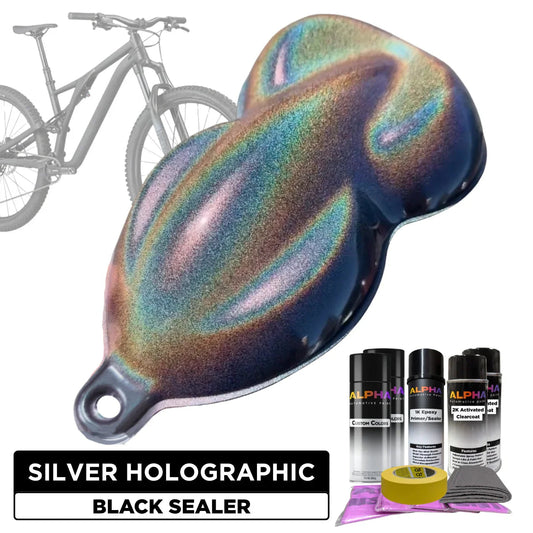Silver Holographic Bike Paint Kit