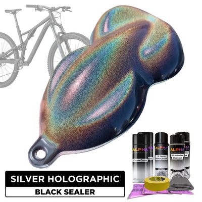 Silver Holographic Bike Paint Kit