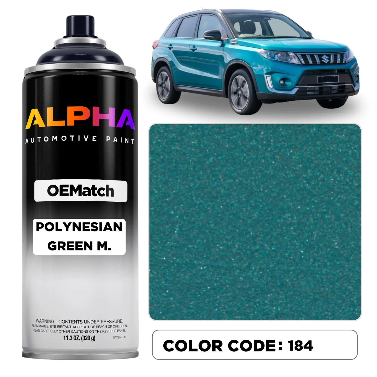 Suzuki Polynesian Green Metallic 184 / 1PV | OEMatch Spray Can