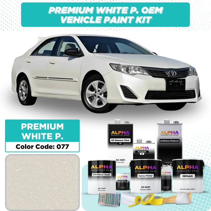 Toyota Premium White P. 077 | OEMatch Vehicle Paint Kit