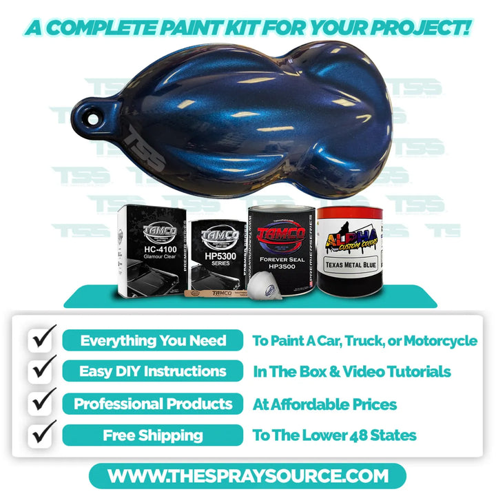 Texas Metal Blue Extra Large Car Kit (Black Ground Coat)