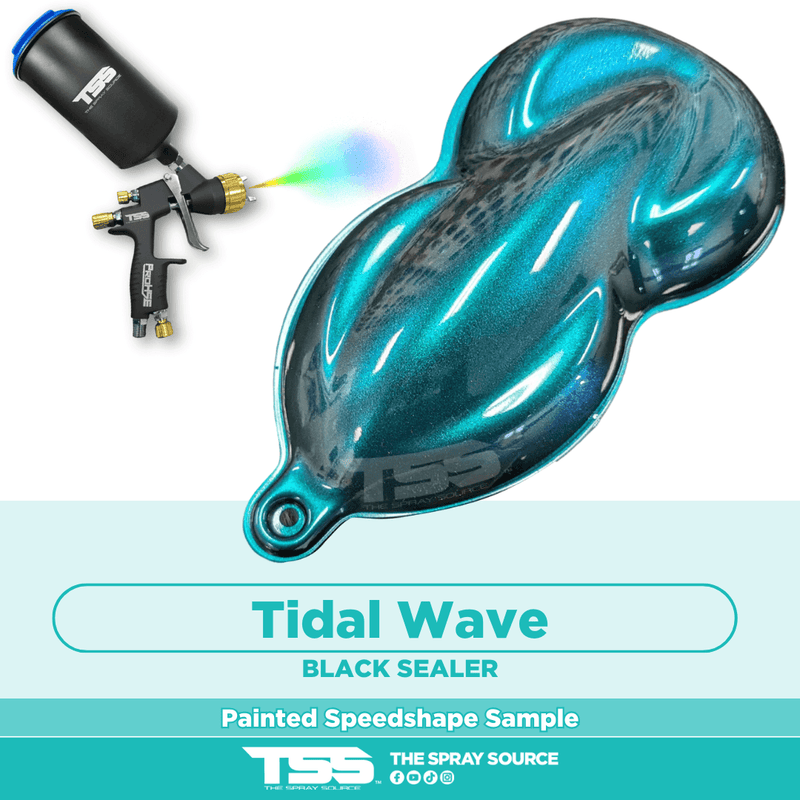 Tidal Wave Pre-Sprayed Speedshape Paint Sample (Black Ground Coat) - The Spray Source - Alpha Pigments