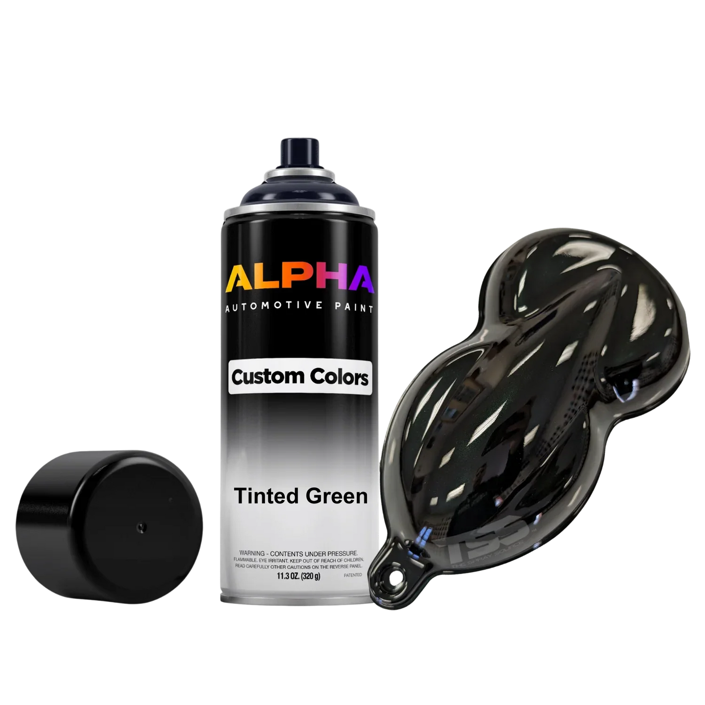 Tinted Green Spray Can