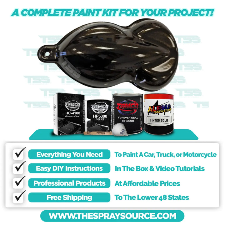 Tinted Gold Extra Small Car Kit (Black Ground Coat)