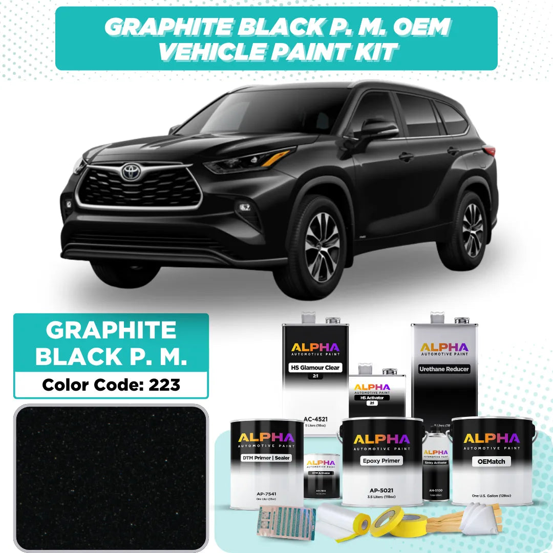 Toyota Graphite Black Pearl Metallic 223 | OEMatch Vehicle Paint Kit