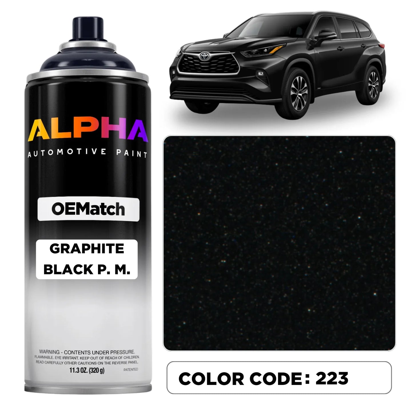 Toyota Graphite Black Pearl Metallic 223 | OEMatch Spray Can