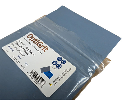 OptiGrit WetDry P1500 5-1/2" x 9" Waterproof Sanding Sheets – (25/pk)
