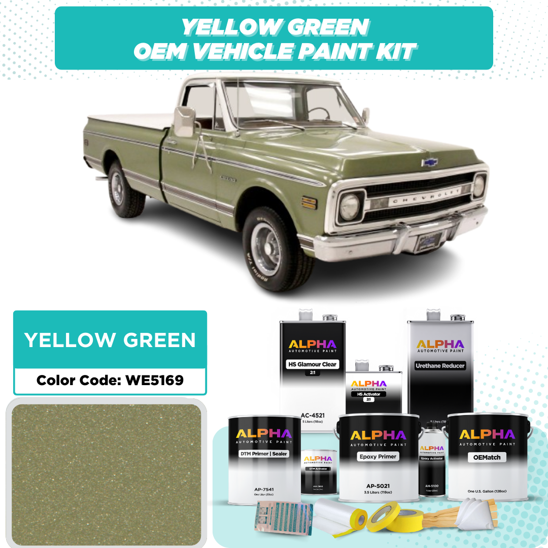 GEN. MOTORS USA YELLOW GREEN M. WE5169 | OEMatch Vehicle Paint Kit