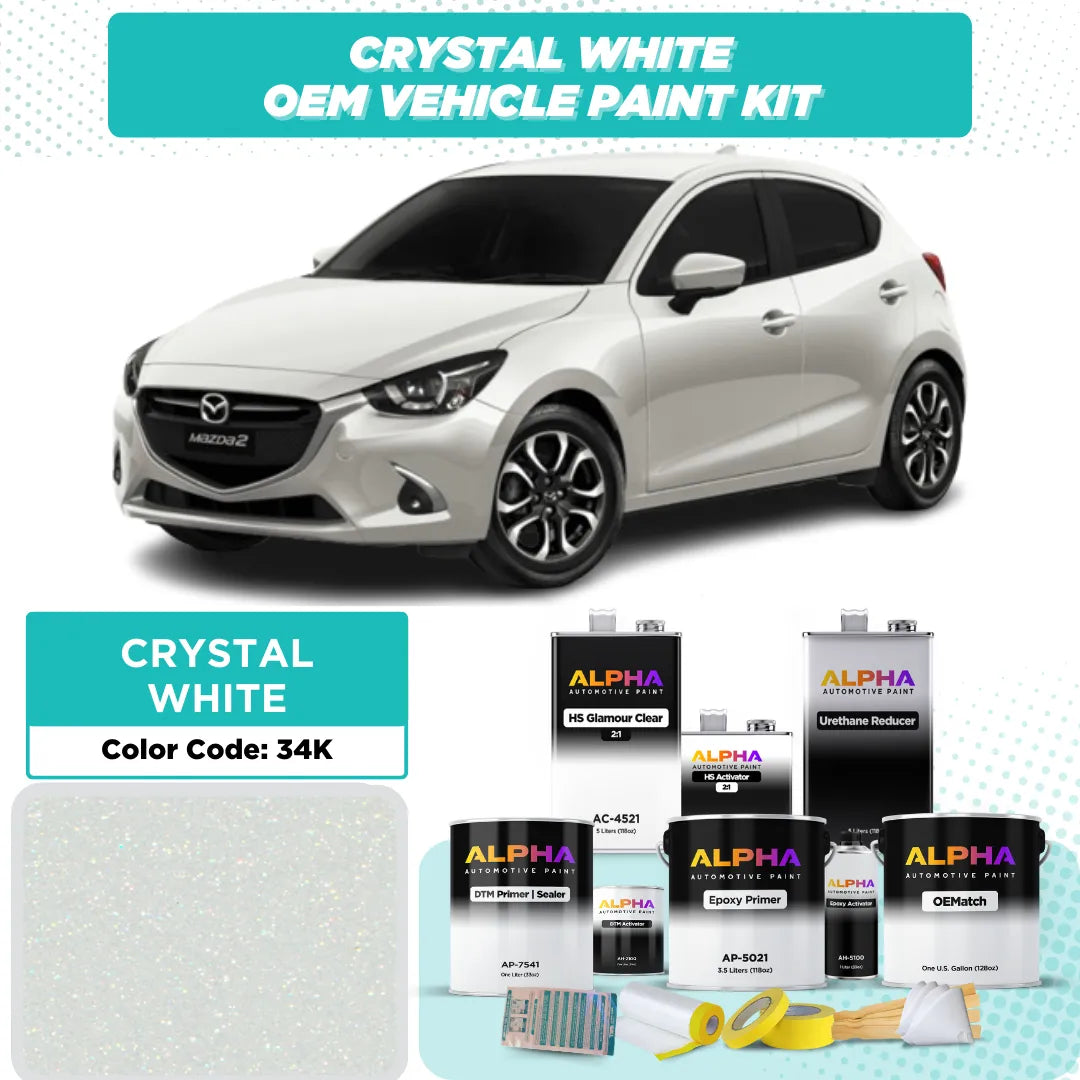 MAZ CRYSTAL WHITE P. M. 34K | OEMatch Vehicle Paint Kit