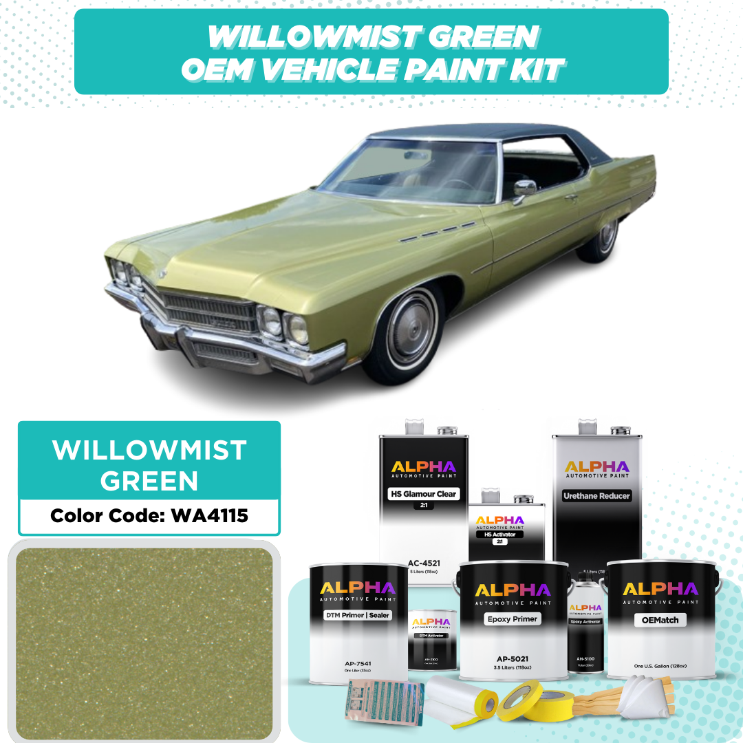 GEN. MOTORS USA WILLOWMIST GREEN M. WA4115 | OEMatch Vehicle Paint Kit