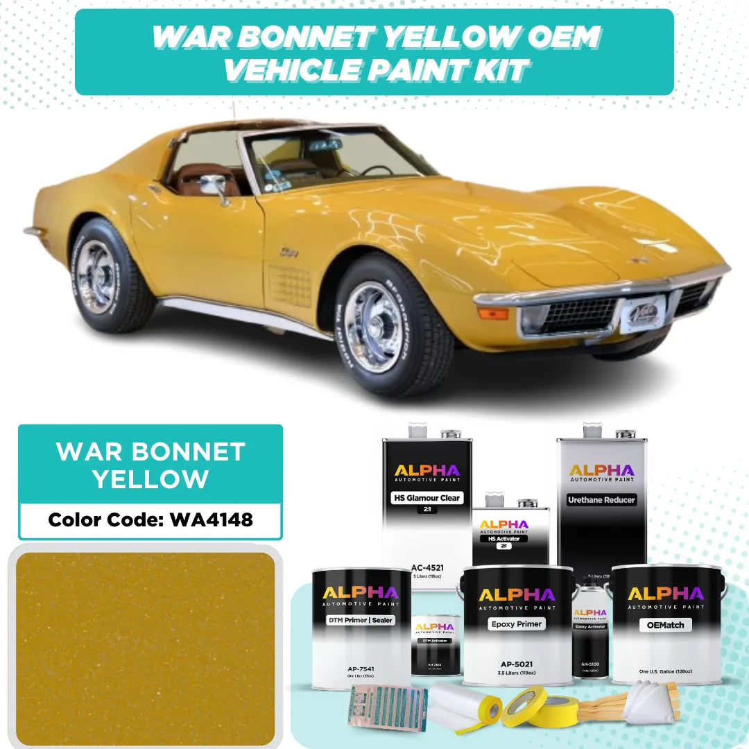 GEN. MOTORS USA WAR BONNET YELLOW M. WA4148 | OEMatch Vehicle Paint Kit