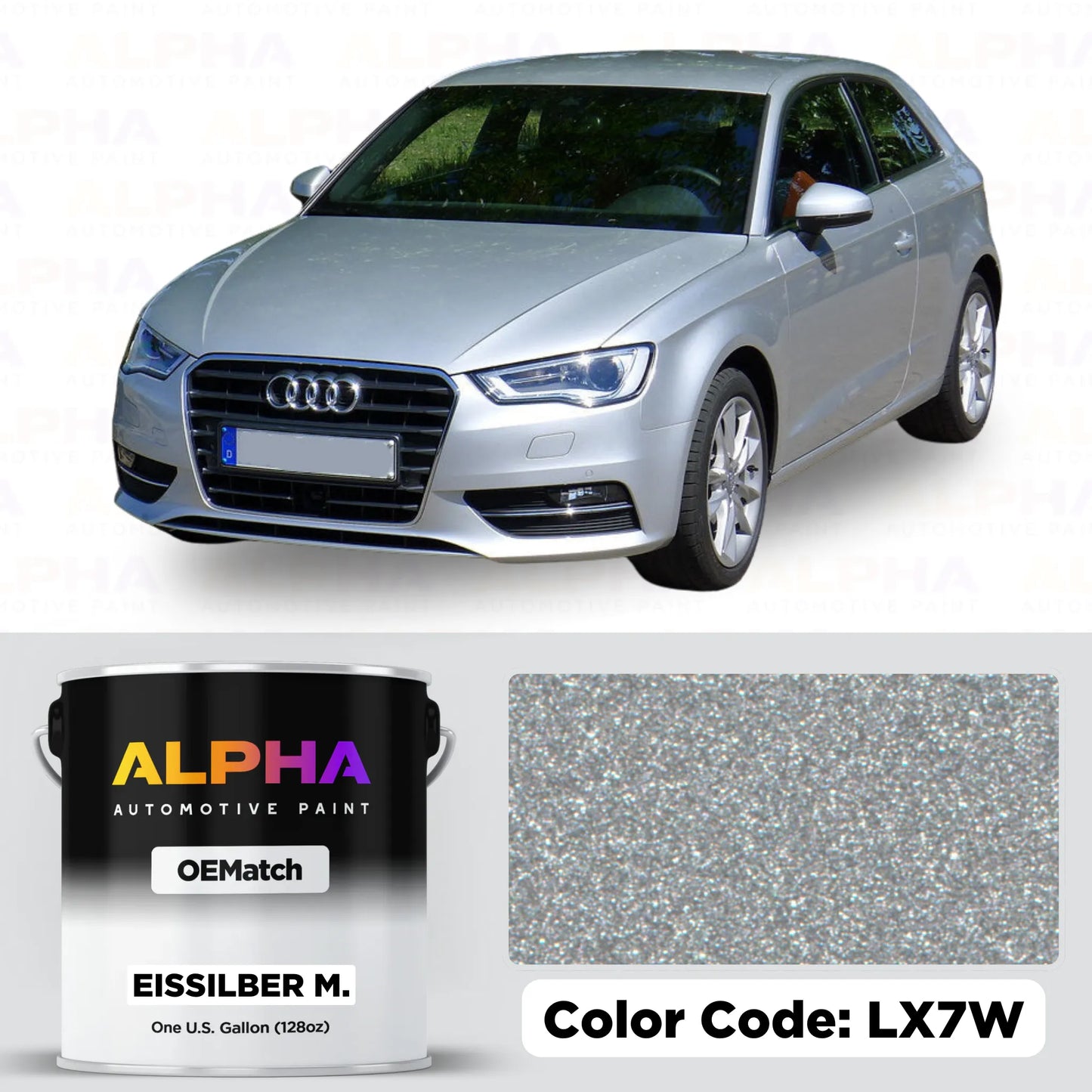 Volkswagen / Audi Eissilber Metallic LX7W / X7W | OEMatch Basecoat
