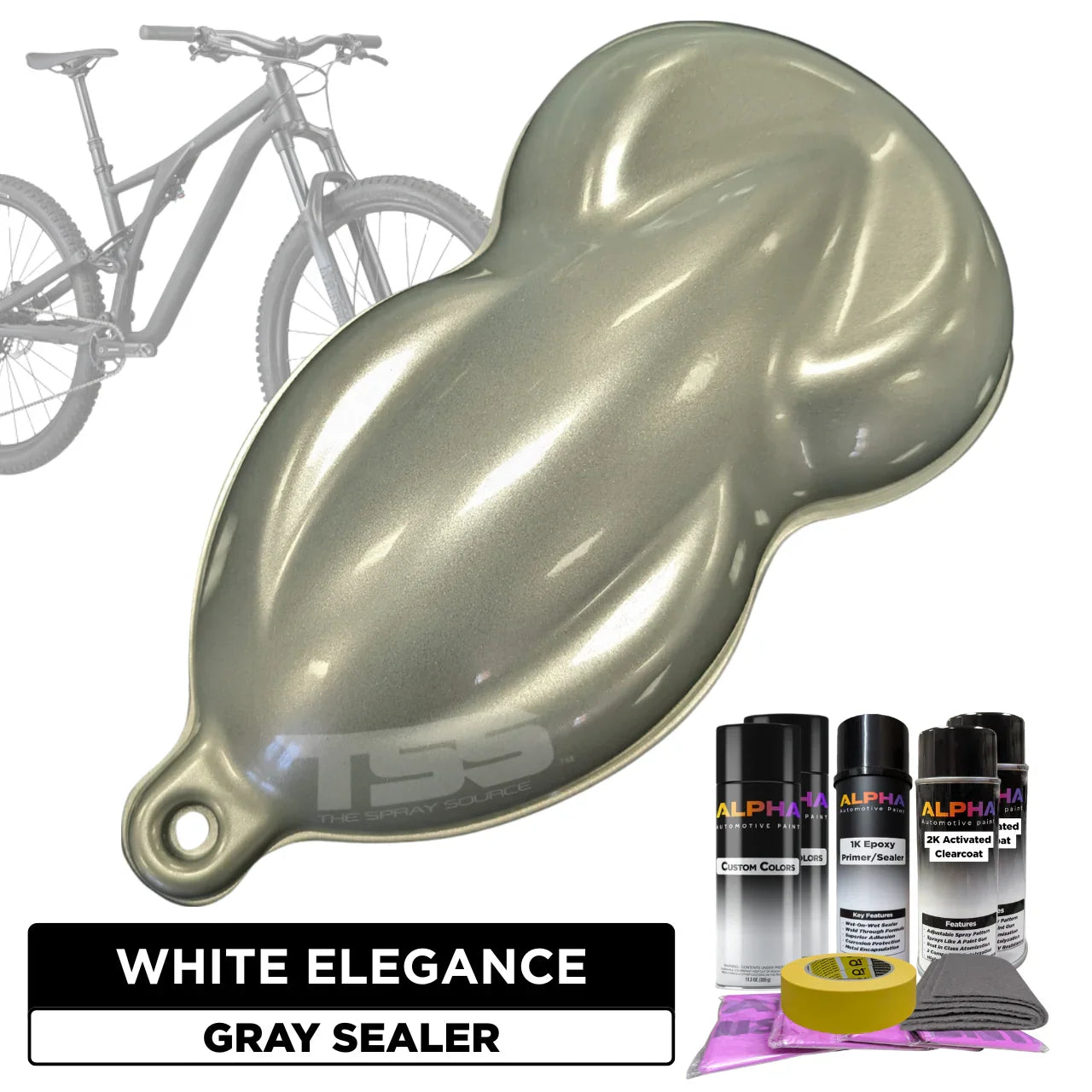 White Elegance Bike Paint Kit