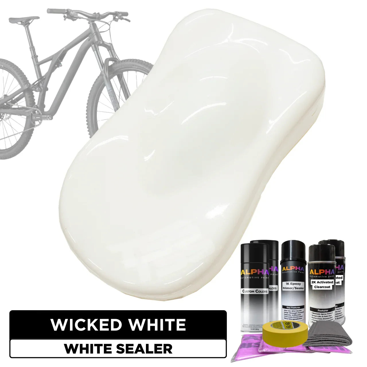 Wicked White Bike Paint Kit