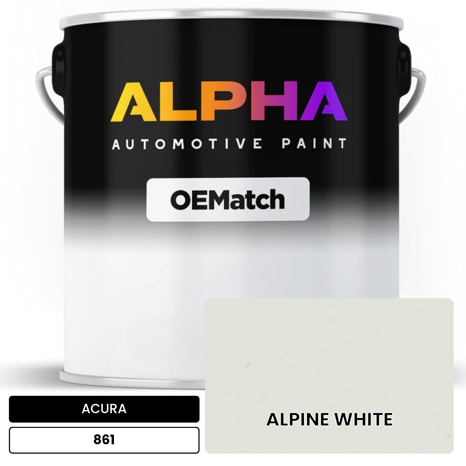ACURA ALPINE WHITE 861 OEMatch Basecoat