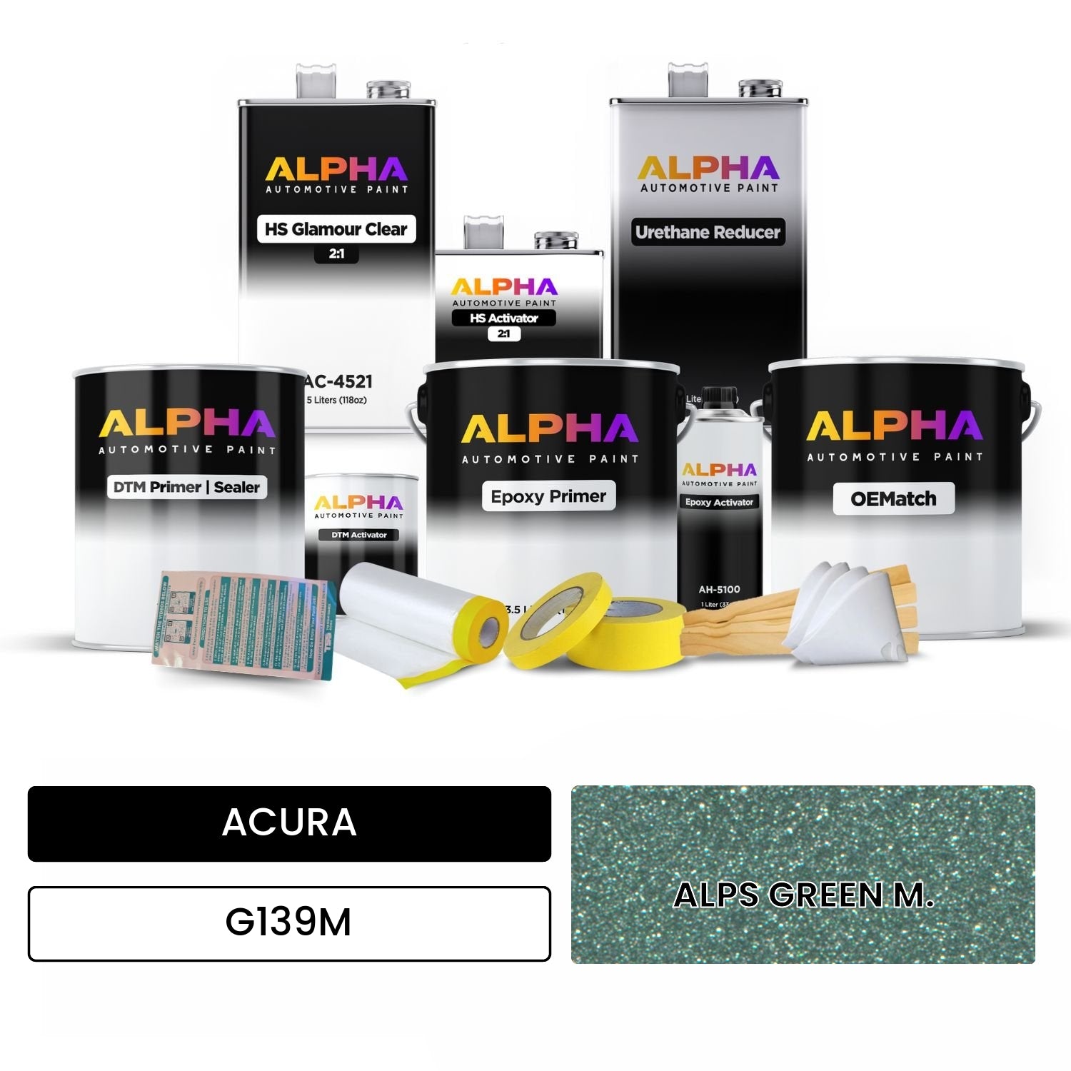 ACURA ALPS GREEN M. G139M OEMatch Vehicle Paint Kit