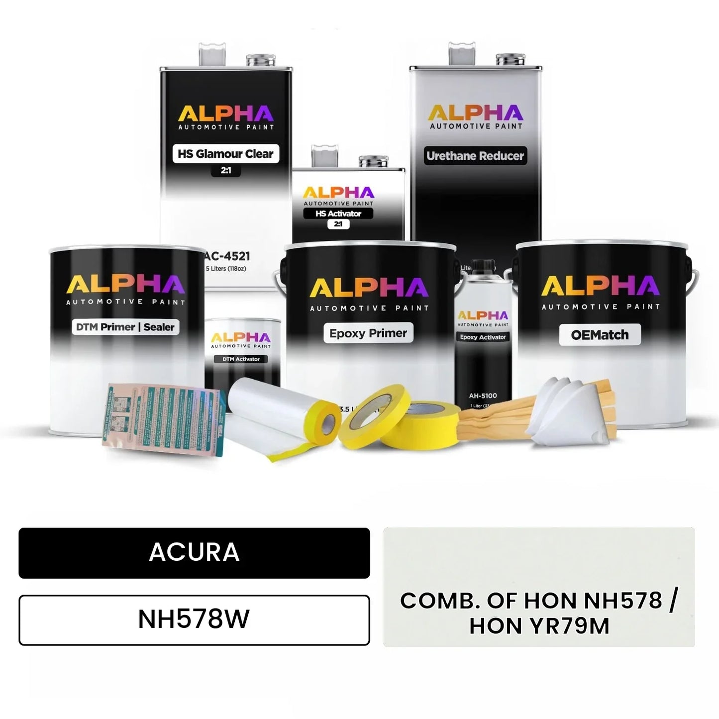 ACURA COMB. OF HON NH578 / HON YR79M NH578W OEMatch Vehicle Paint Kit