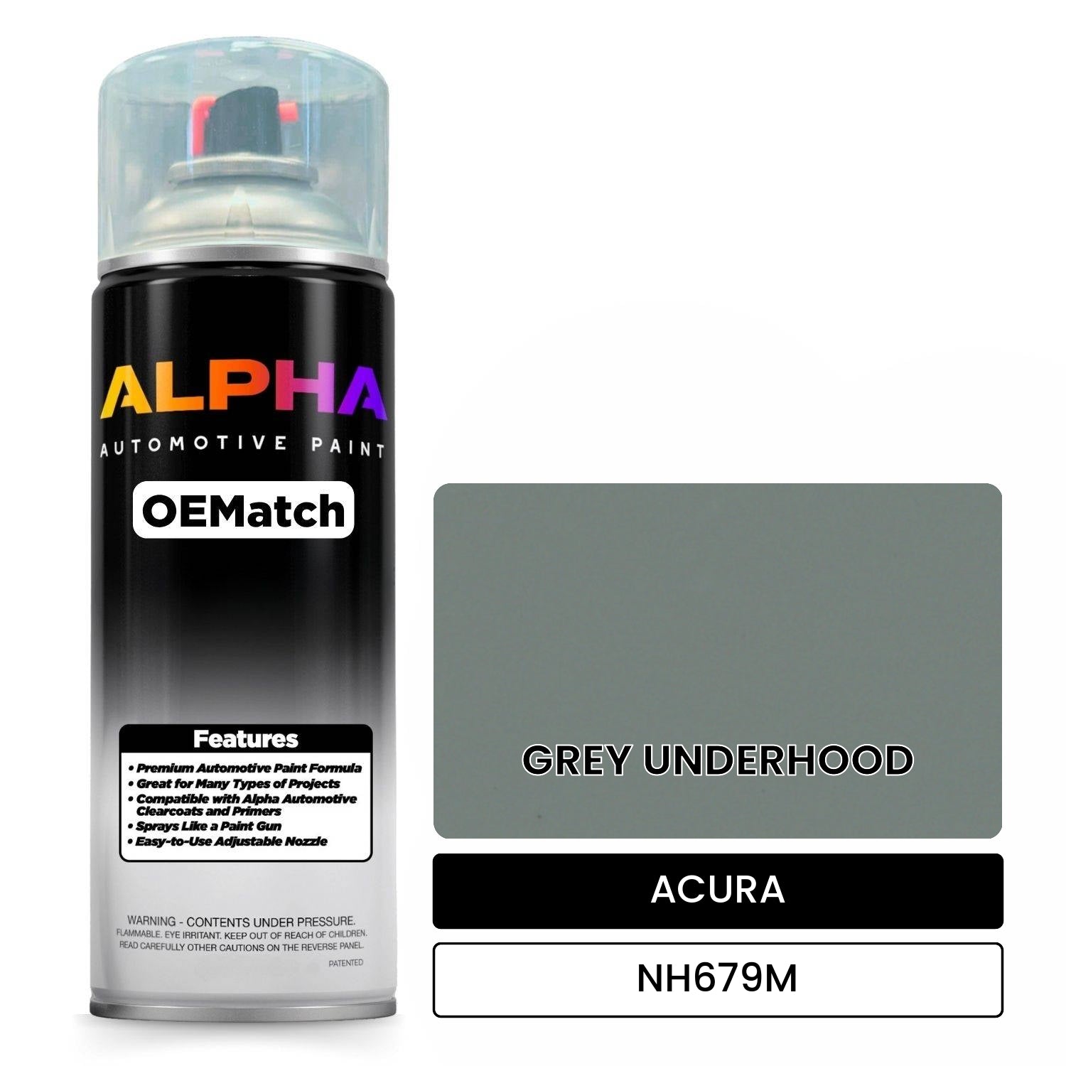 ACURA GREY UNDERHOOD NH679M OEMatch Spraycan
