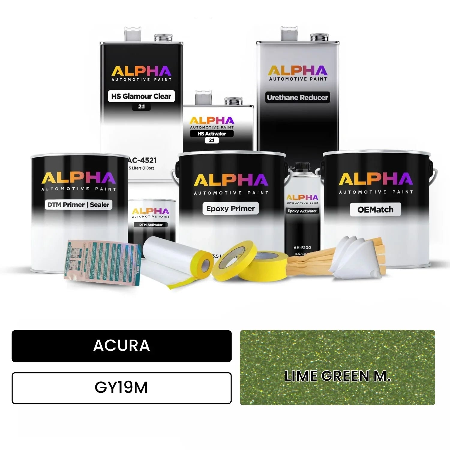 ACURA LIME GREEN M. GY19M OEMatch Vehicle Paint Kit
