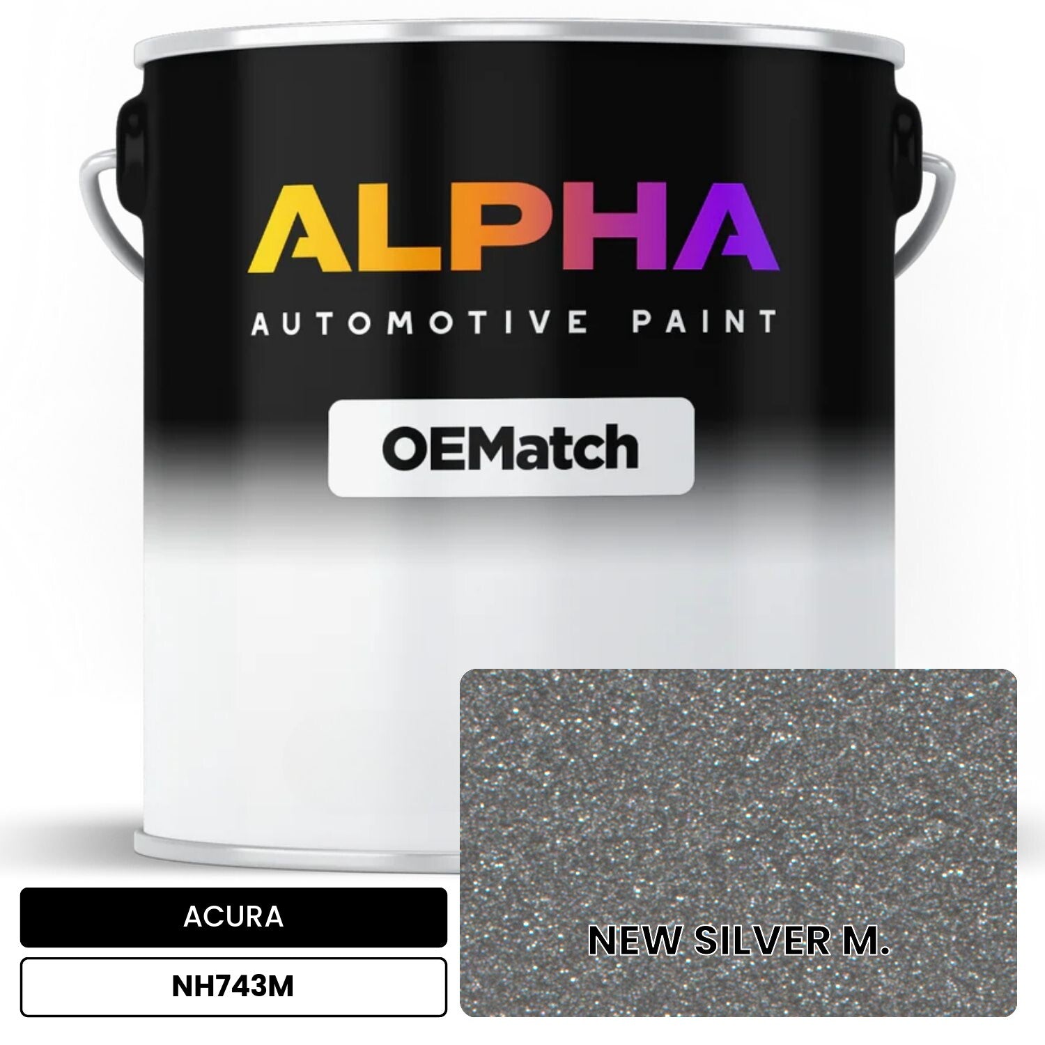 ACURA NEW SILVER M. NH743M OEMatch Basecoat