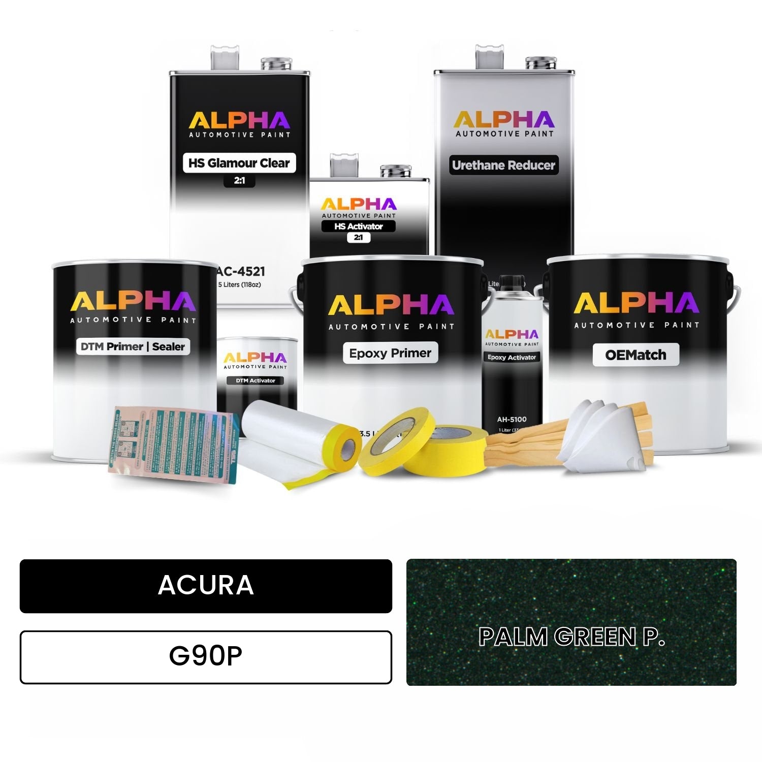 ACURA PALM GREEN P. G90P OEMatch Vehicle Paint Kit