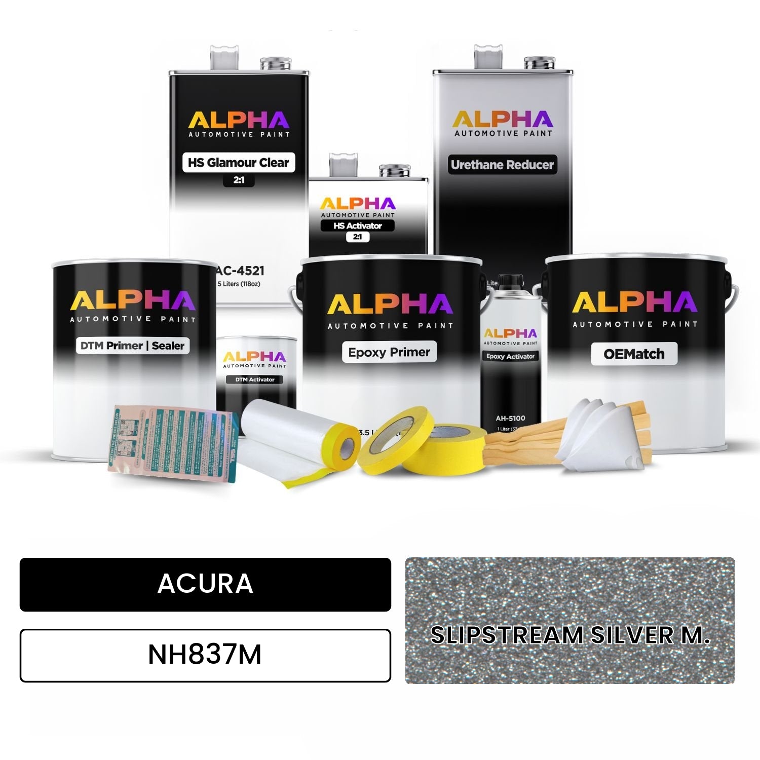 ACURA SLIPSTREAM SILVER M. NH837M OEMatch Vehicle Paint Kit