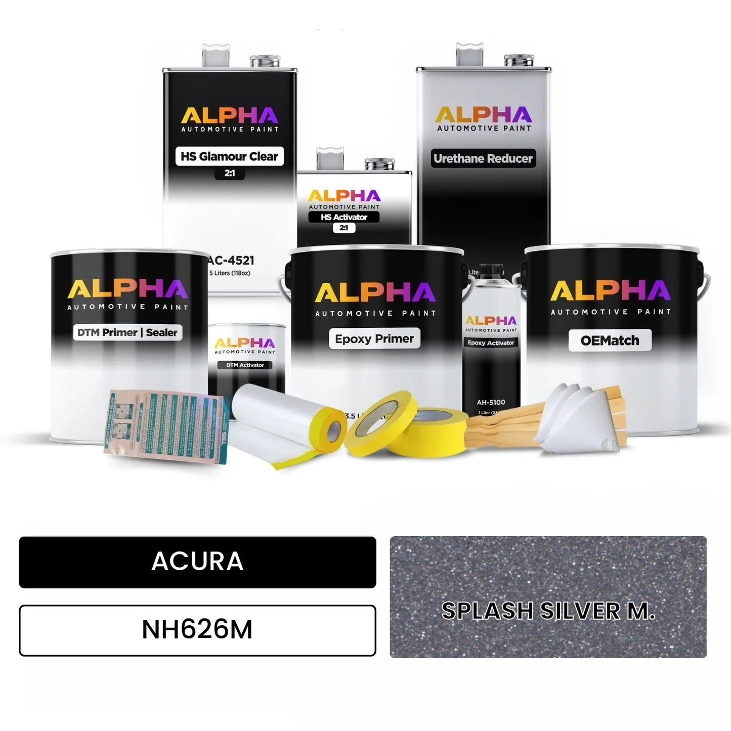 ACURA SPLASH SILVER M. NH626M OEMatch Vehicle Paint Kit