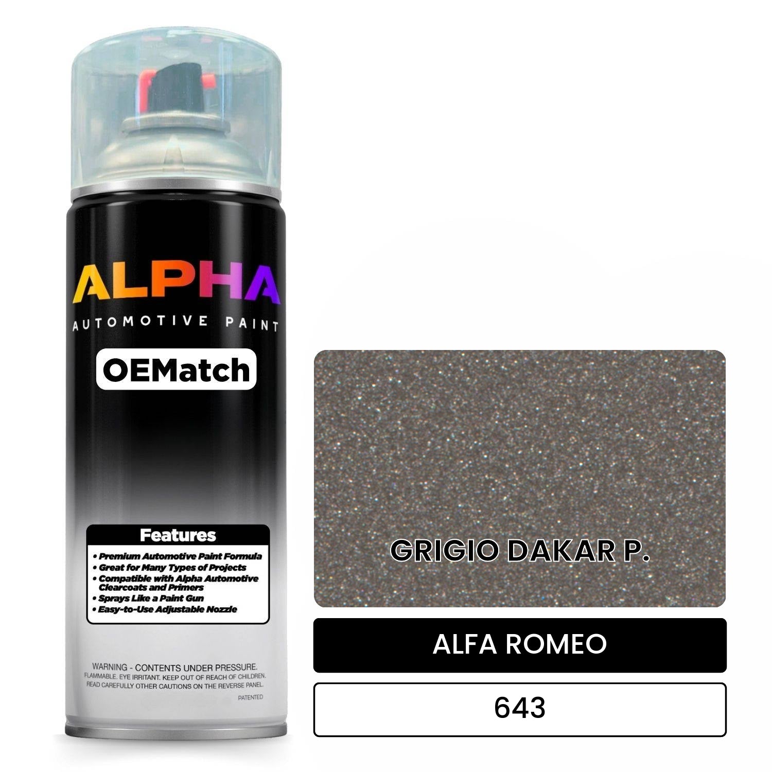 ALFA ROMEO GRIGIO DAKAR P. 643 OEMatch Spraycan