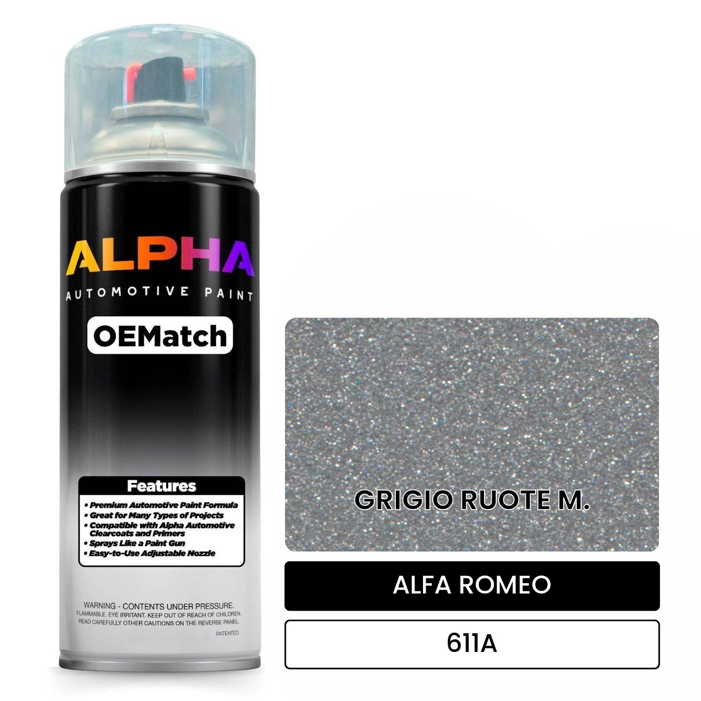 ALFA ROMEO GRIGIO RUOTE M. 611A OEMatch Spraycan