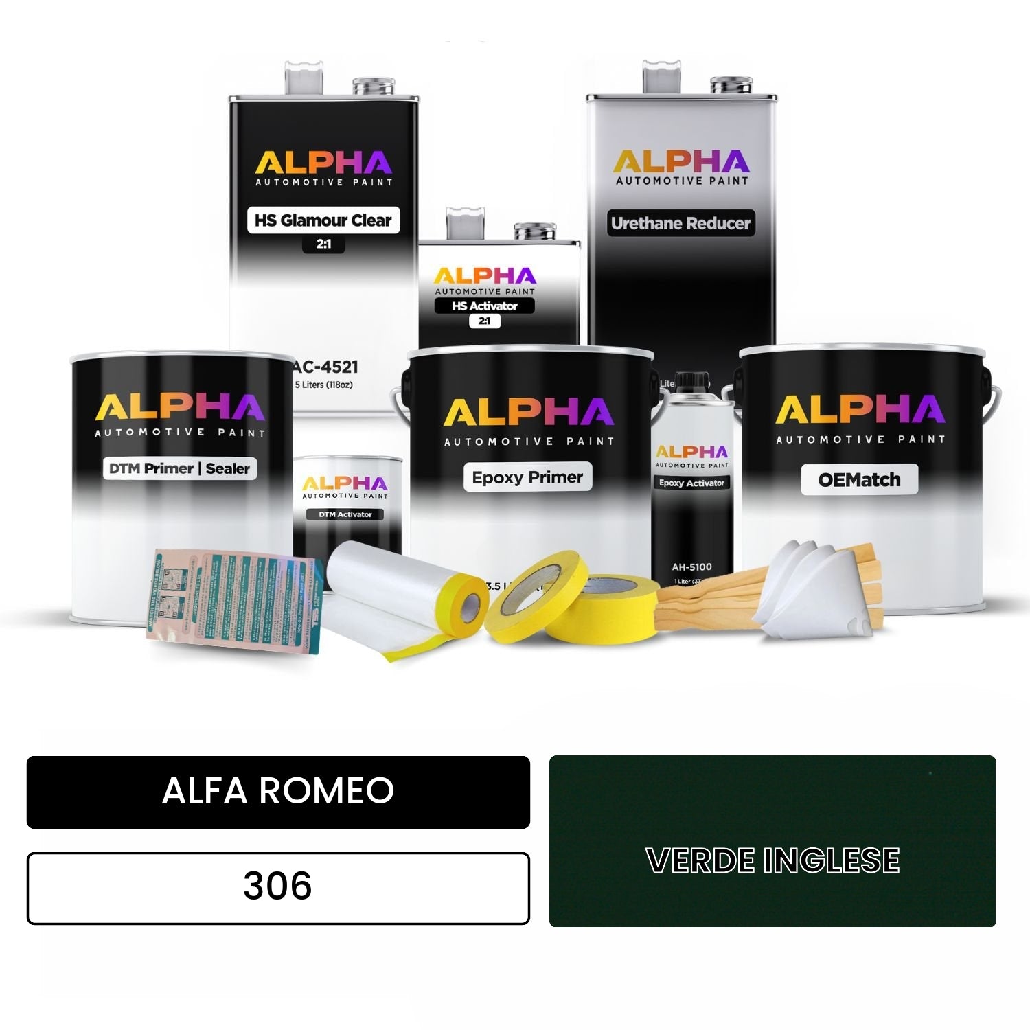 ALFA ROMEO VERDE INGLESE 306 OEMatch Vehicle Paint Kit