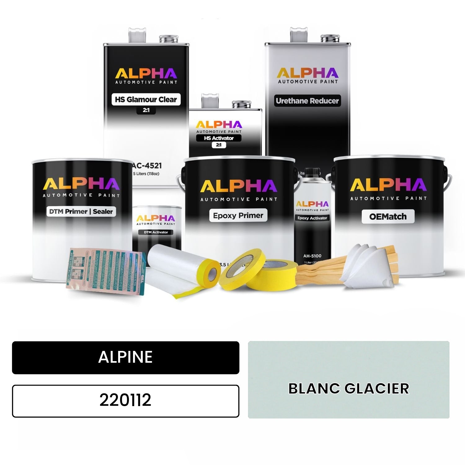 ALPINE BLANC GLACIER 220112 OEMatch Vehicle Paint Kit