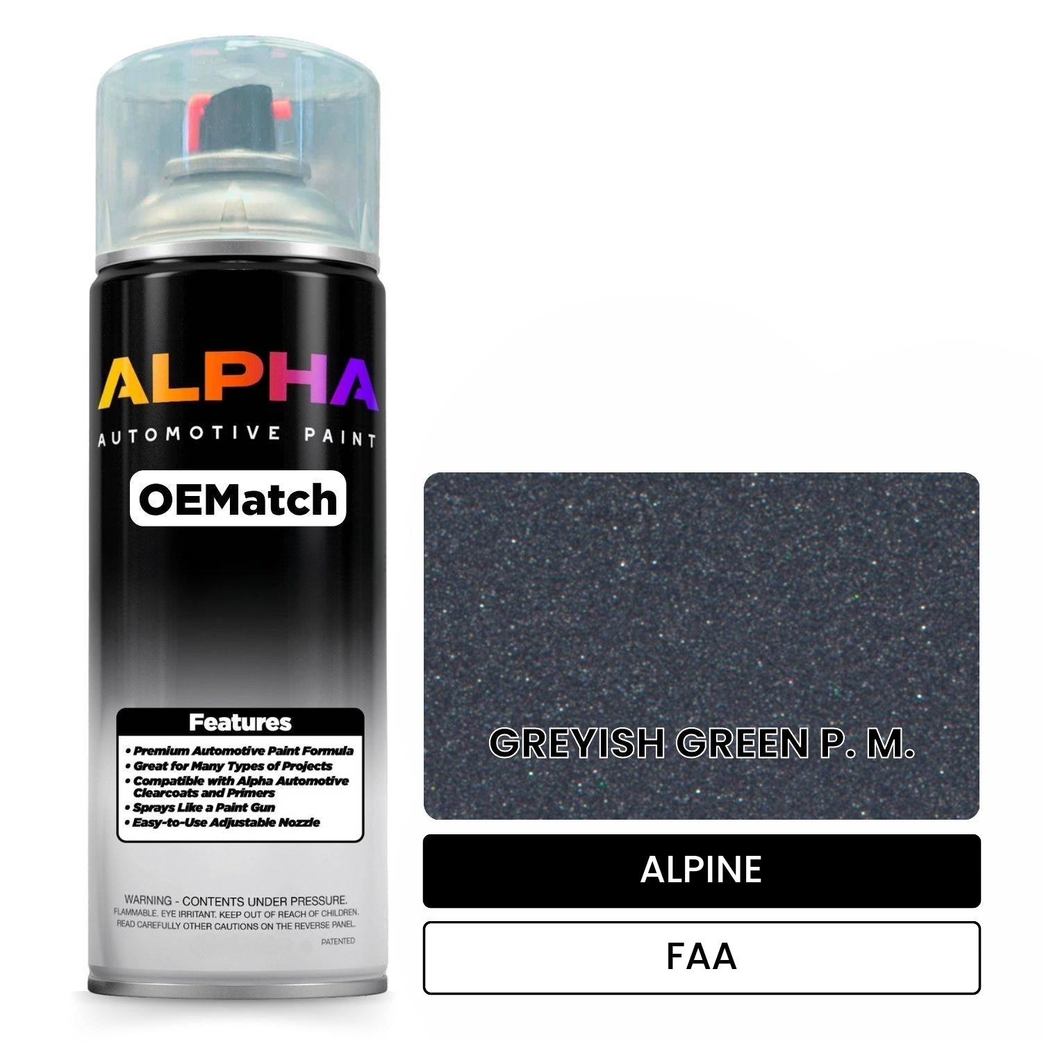ALPINE GREYISH GREEN P. M. FAA OEMatch Spraycan