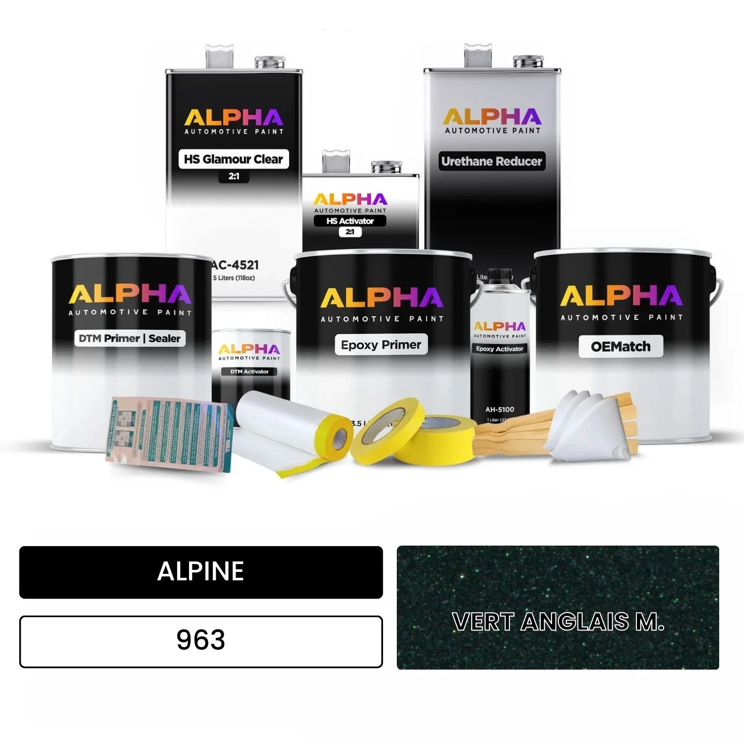 ALPINE VERT ANGLAIS M. 963 OEMatch Vehicle Paint Kit