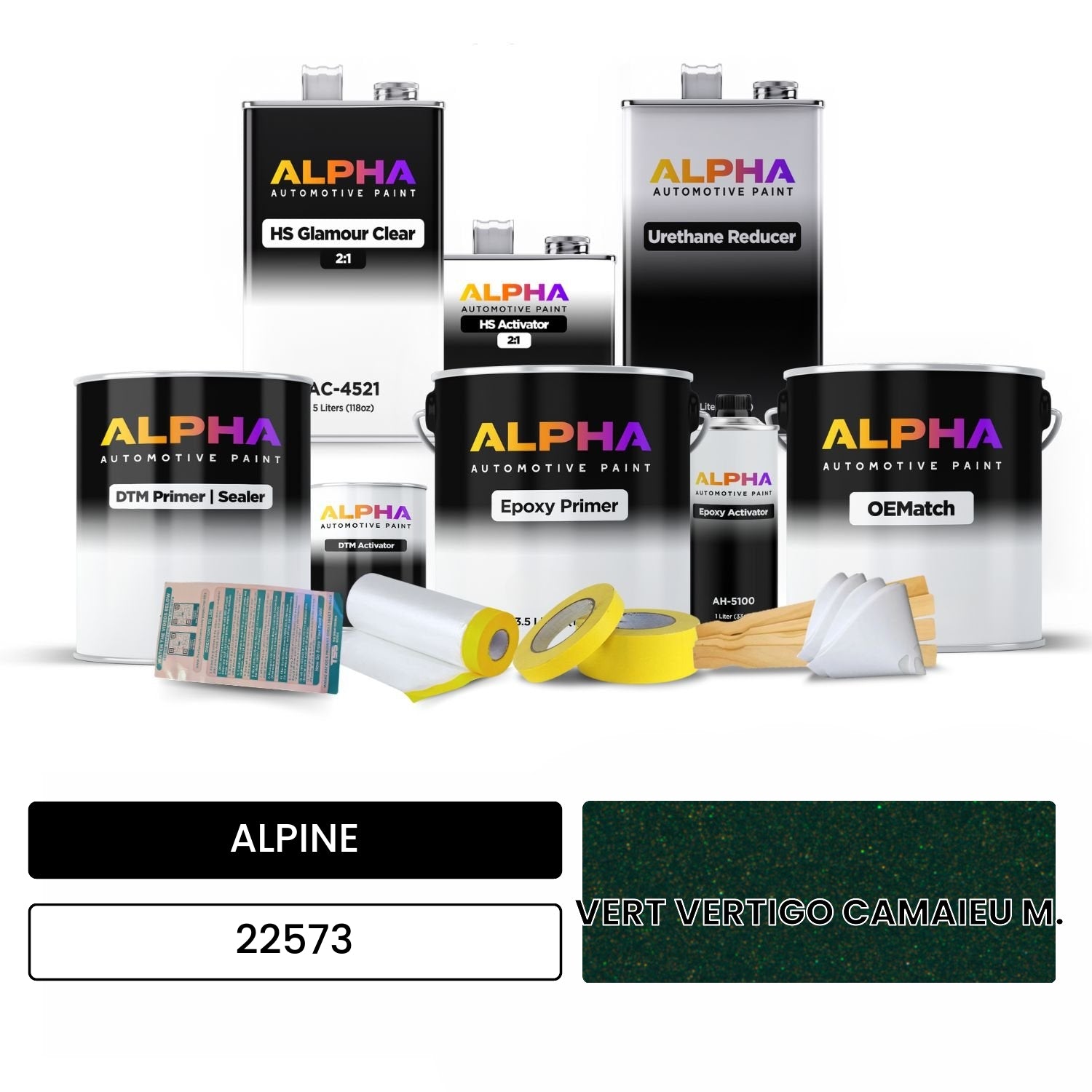 ALPINE VERT VERTIGO CAMAIEU M. 22573 OEMatch Vehicle Paint Kit