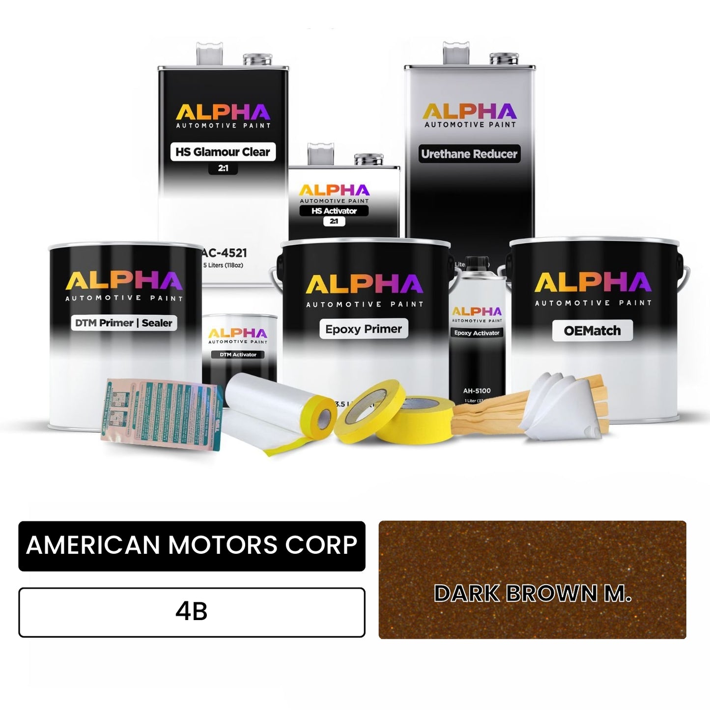 AMERICAN MOTORS CORP DARK BROWN M. 4B OEMatch Vehicle Paint Kit