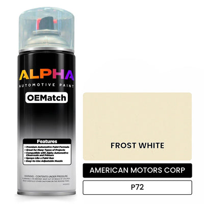 AMERICAN MOTORS CORP FROST WHITE P72 | OEMatch Automotive Spraycan