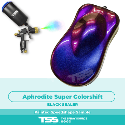 Aphrodite Super Colorshift Pre-Sprayed Speedshape Paint Sample (Black Ground Coat) - The Spray Source - Alpha Pigments