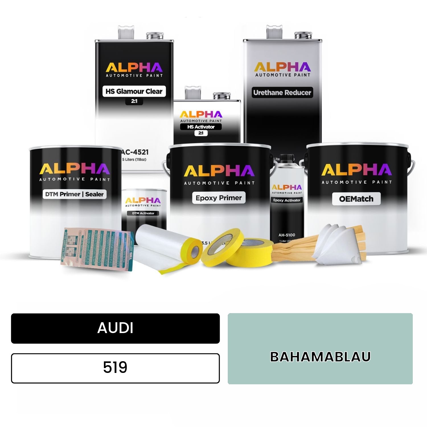 AUDI Bahama Blue 519 OEMatch Vehicle Paint Kit