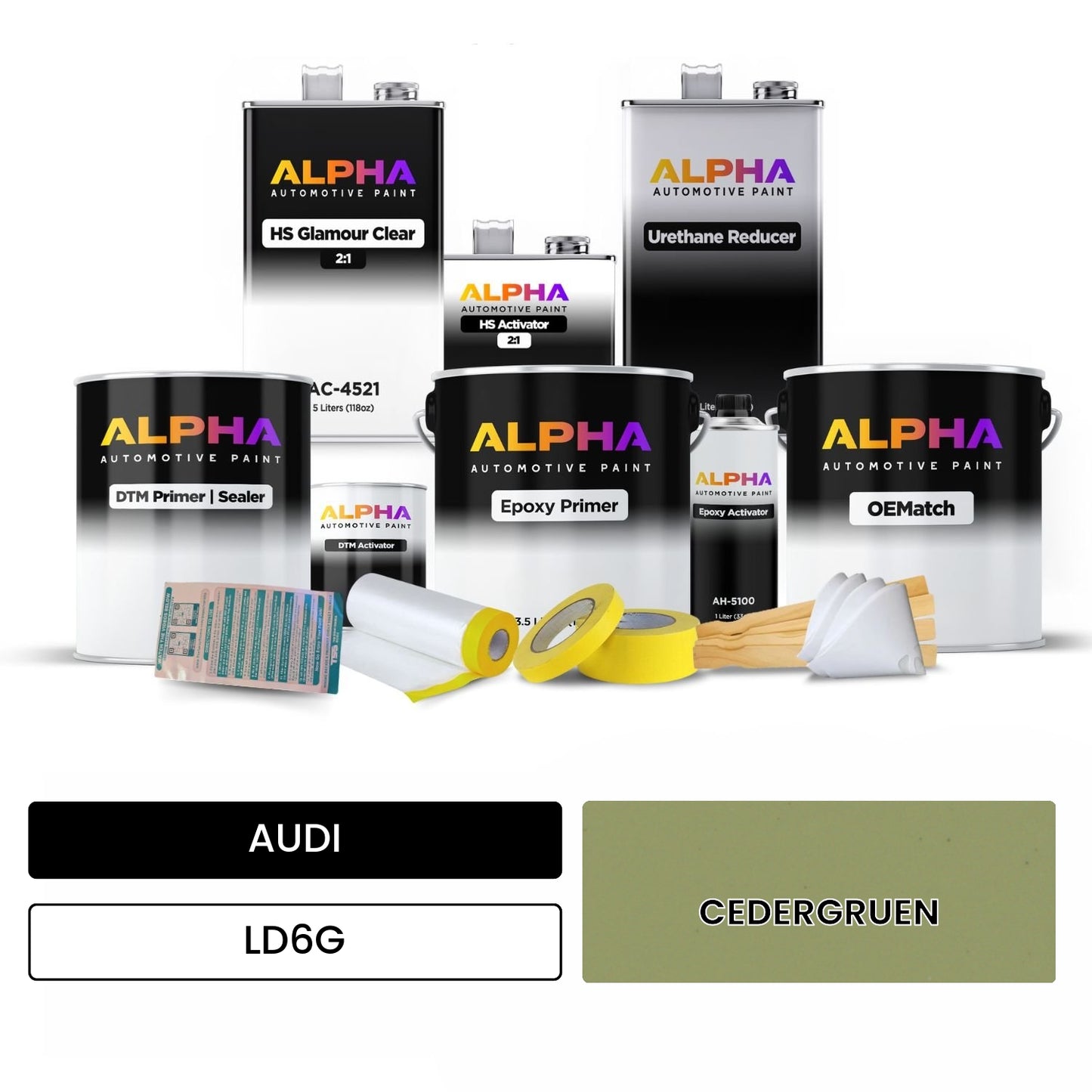 AUDI Cedar Green LD6G OEMatch Vehicle Paint Kit
