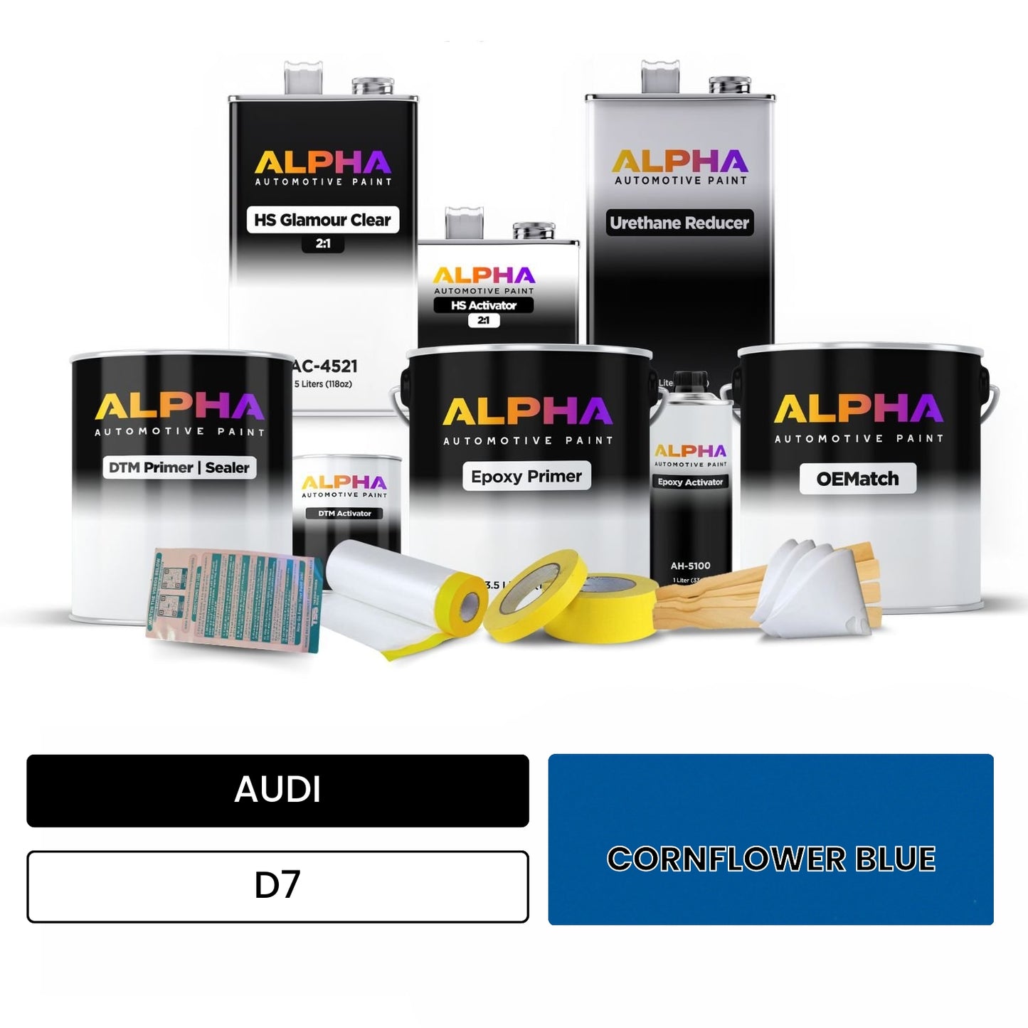 AUDI Cornflower Blue D7 OEMatch Vehicle Paint Kit