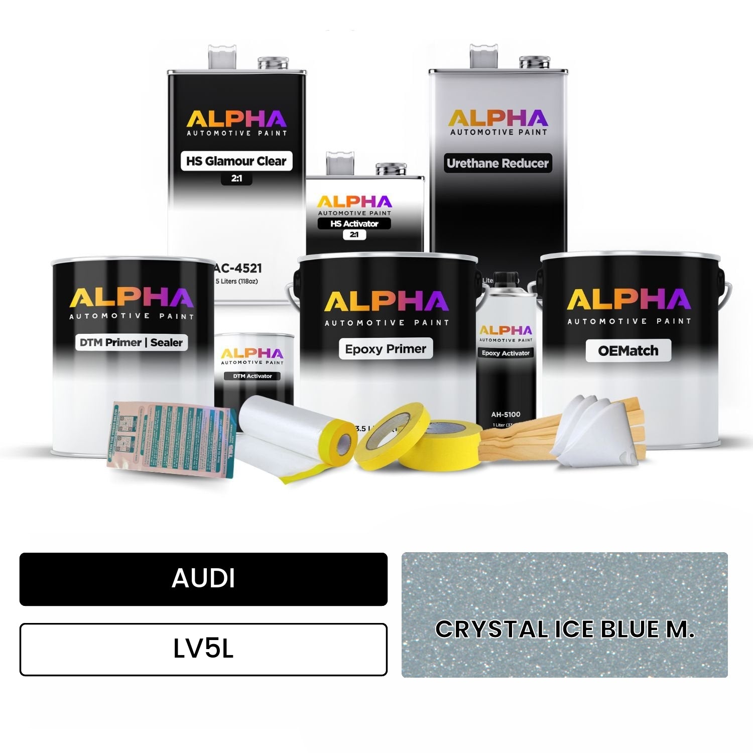 AUDI CRYSTAL ICE BLUE M. LV5L OEMatch Vehicle Paint Kit